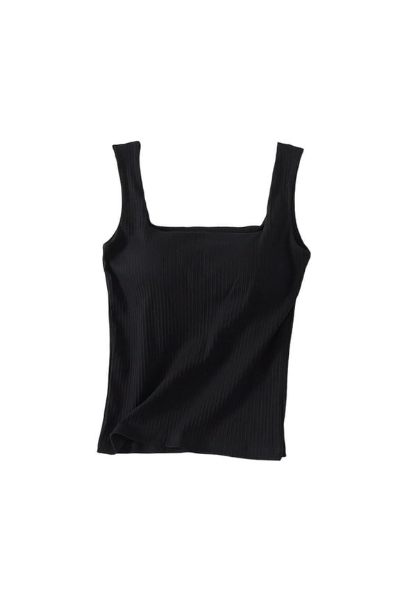 Women's Solid Color Crewneck Sleeveless Sleep Slip with Built-in Bra Soft Pajamas Underwear for Women S-XL