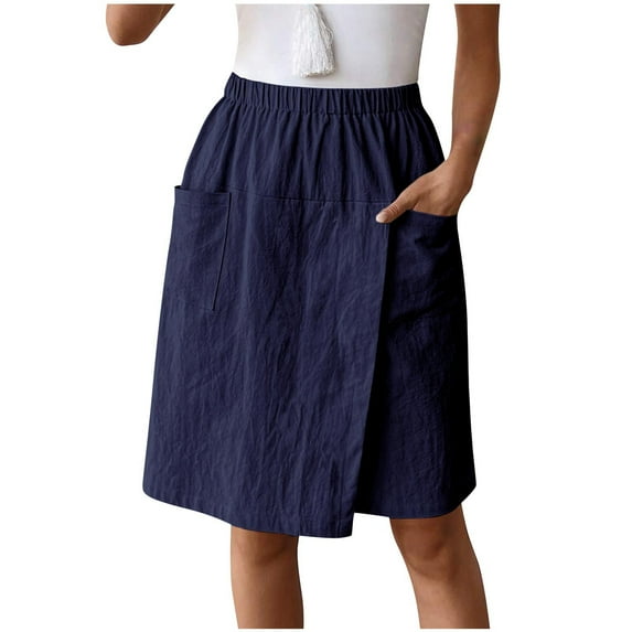 Tnhcen Women's Solid Color Elastic Waist Skirt Pants Big Pocket Shorts Casual Loose Fit Ant Fabric Fashion Basic Bottoms S-2XL Multiple Colors Available
