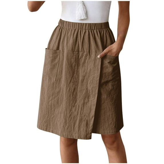 Tnhcen Women's Solid Color Elastic Waist Skirt Pants Big Pocket Shorts Casual Loose Fit Ant Fabric Fashion Basic Bottoms S-2XL Multiple Colors Available