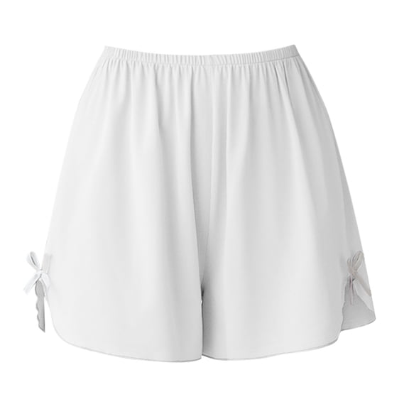 Tnhcen Women's Solid Color Ice Silk Mesh Summer Shorts Sheer Breathable Loose Fit Sleepwear Pants with Built-in Liner Stylish Anti-Exposure Casual Outwear M-4XL