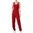 thumbnail image 1 of Tnhcen Women's Solid Color Modal Cup Integrated Yoga Tank & Lantern Pants Pajama Set Polyester Spandex Sleepwear for M to 2XL, 1 of 9