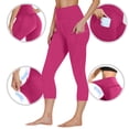 thumbnail image 1 of Tnhcen Women's Solid High-Waisted Yoga Pants with Pockets Workout Capris Roman Fabric Athletic Exercise Leggings Stretchy Comfort Fit S-3XL Multiple Colors Available, 1 of 9