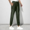 thumbnail image 1 of Tnhcen Women's Solid Jogger Pants with Drawstring & Zipper Pockets Polyester Sportswear Loose Fit Workout Running Pants S-5XL Multiple Colors Available, 1 of 6