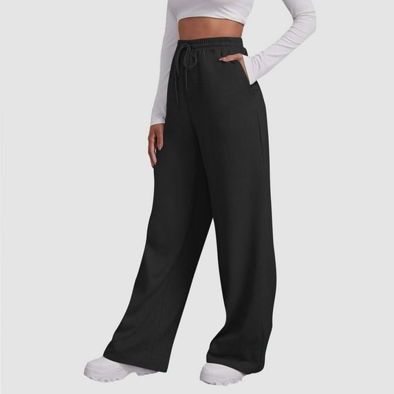 Tnhcen Women's Solid Joggers with Drawstring Waist Japanese Fleece Sweatpants Loose Fit Athletic Pants with Pockets S-2XL Multiple Colors Available