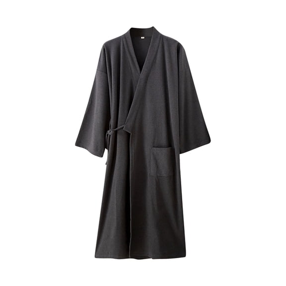 Tnhcen Women's Spa Robe Lightweight Bathrobe for Women Couples Kimono Robe with Pockets Soft Polyester Robe Loose Fit S-XL Solid Color