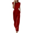 thumbnail image 1 of Tnhcen Women's Spring Autumn Jumpsuit Stretchy Straight Leg Office Wear Elegant Jumpsuit with Pockets Lightweight Career Chic for Women S-2XL, 1 of 5