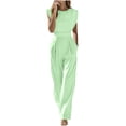 thumbnail image 1 of Tnhcen Women's Spring Autumn Jumpsuit Stretchy Straight Leg Office Wear Elegant Jumpsuit with Pockets Lightweight Career Chic for Women S-2XL, 1 of 5