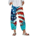 thumbnail image 1 of Tnhcen Women's Spring Autumn Wide Leg Pants - Patriotic Print Loose Fit Casual Trousers Pre Shrunk Spacious Cut S-5XL Sizes for Patriotic Spirit & Comfort, 1 of 5