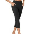 thumbnail image 1 of Tnhcen Women's Stretchy High Waisted Yoga Pants - 95% Polyester Spandex Work Out Capris Elastic Waistband Workout Pants for Women 7/8 Length Slim Fit Stretch Pants S-2XL, 1 of 7