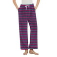 thumbnail image 1 of Tnhcen Women's Striped Flannel Pajama Pants Winter Fleece-Lined Sleepwear 100% Polyester Elastic Waist Lounge Pants Soft Cozy Home Wear S-2XL, 1 of 7