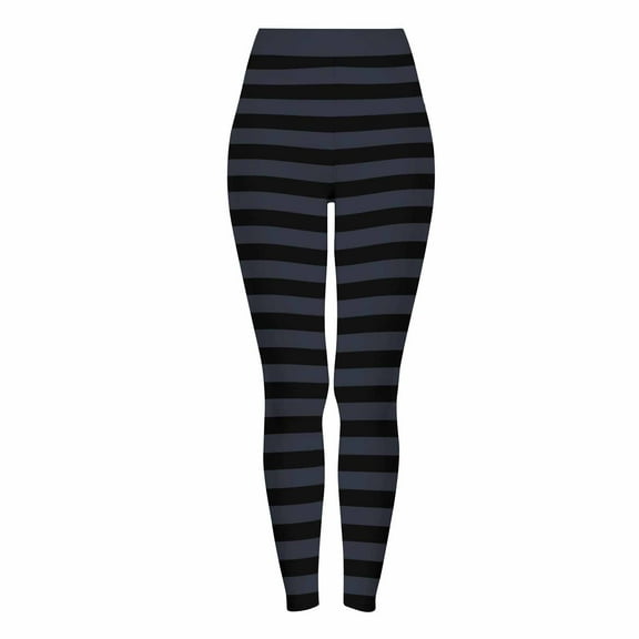Tnhcen Women's Striped Halloween Yoga Pants - Soft Milk Silk Brushed Leggings Stretchy Athletic Workout Leggings for Women Plus Size Yoga Pants S-3XL Available in Multi-Color