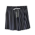thumbnail image 1 of Tnhcen Women's Striped Sleep Shorts with Pockets Soft Breathable Adjustable Drawstring Waist Loose Fit Lounge Pajamas M-2XL, 1 of 3