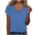 thumbnail image 1 of Tnhcen Women's Summer Breathable Cotton V-Neck Loose Fit T-Shirt - Casual Basic Tops S-2XL | Summer Essentials for Women | Soft Cotton Daily Shirts, 1 of 6