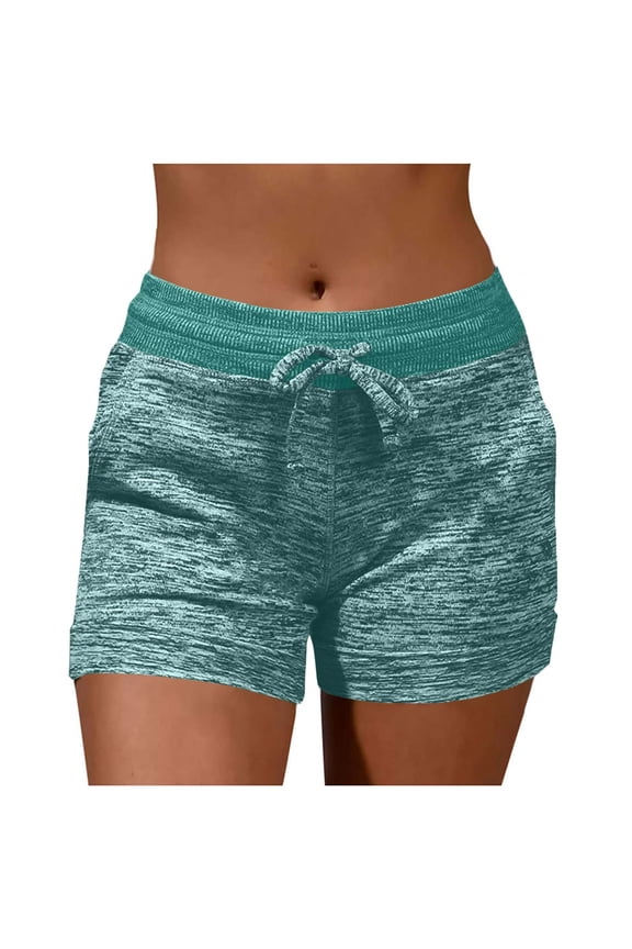 Women's Summer Camo Sports Shorts with Drawstring Cationic Fitness Shorts Elastic Waist Running Shorts with Pockets S-2XL Multiple Colors Available