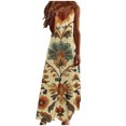 thumbnail image 1 of Tnhcen Women's Summer Casual Floral Print V Neck Sleeveless Maxi Dress Milk Silk Single - Side Brushed Loose Strap Dress S - 3XL Plus Size Beach Casual Dress, 1 of 5