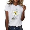 thumbnail image 1 of Tnhcen Women's Summer Cute Flower Print Short Sleeve T-Shirt - Basic Cotton Tops Plus Size S-2XL Florals Breathable Casual Summer Tops, 1 of 5