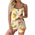thumbnail image 1 of Tnhcen Women's Summer Fruit Print Sleeveless Tank Sleepwear Set - Elastic Waist Shorts Casual Loungewear Vibrant Pattern Homewear for S-2XL Ladies, 1 of 5