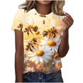 thumbnail image 1 of Tnhcen Women's Summer Honey Themed Crewneck T-Shirt | World Bee Day Print Casual Tops | Plus Size Friendly (S-3XL) Polyester Spandex Blend Shirts, 1 of 5