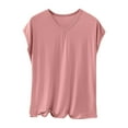 thumbnail image 1 of Tnhcen Women's Summer Modal Basic Pajama Top - Loose Round Neck Short Sleeve Sleepwear for Women (XL-5XL) Soft Breathable Solid Color Nightgown Plus Size Comfy Home Wear, 1 of 3