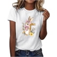 thumbnail image 1 of Tnhcen Women's Summer New Arrival Easter Cute Print Round Neck Short Sleeve Tops – Plus Size Friendly Basic Shirts S-3XL Breathable Polyester Tops, 1 of 4