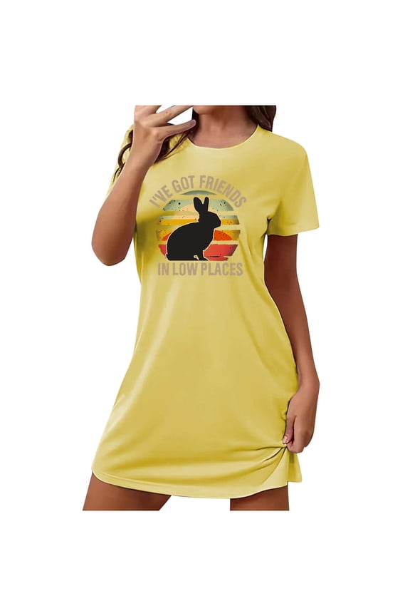 Women's Summer Pajama Set – Round Neck Short Sleeve with Romantic Print Soft Polyester Spandex S-2XL for Home Evening Wear