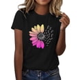 thumbnail image 1 of Tnhcen Women's Summer Personalized Floral Print Cotton T-Shirt - Loose Fit Breathable Basics Plus Size S-2XL Casual Summer Tops, 1 of 5
