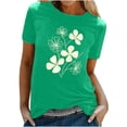 thumbnail image 1 of Tnhcen Women's Summer Short Sleeve Crew Neck Clover Print T-Shirt - Plus Size Friendly S-3XL | Soft Polyester Spandex Cotton Blend Casual Basics, 1 of 5