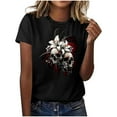 thumbnail image 1 of Tnhcen Women's Summer Short Sleeve Crewneck T-Shirt - Neutral Cool Casual Basics Cool Versatile Cotton Tees Plus Size S-2XL Breathable Tops, 1 of 4