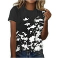 thumbnail image 1 of Tnhcen Women's Summer Short Sleeve Printed Crewneck Tops | Plus Size Friendly S-3XL | Polyester Spandex Blend Casual Blouses, 1 of 6