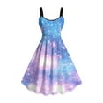 thumbnail image 1 of Tnhcen Women's Summer Sleeveless Bodycon Midi Dress with Galaxy Print, Stretchy Casual Dress for Women, Plus Size up to 4XL, Stylish Party Clubwear Outfit, 1 of 4