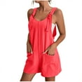 thumbnail image 1 of Tnhcen Women's Summer Sleeveless Solid Color Jumpsuit -Romper with Pocket Design Casual Short Playsuit for Women Lightweight Easy-to-Wear Summer Outfit S-2XL Versatile Jumpsuit, 1 of 8