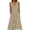 thumbnail image 1 of Tnhcen Women's Summer Sleeveless V - Neck Printed Dress with Pockets 4 - Way Stretch Plus Size Dress S - 5XL, Beach Vacation Dress, 1 of 5