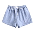 thumbnail image 1 of Tnhcen Women's Summer Star Print Sleep Shorts Ultra Thin Cotton Muslin Breathable Pajama Shorts Comfortable Loose Fit Home Shorts with Star Pattern M-XL, 1 of 3