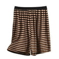 thumbnail image 1 of Tnhcen Women's Summer Thin Striped Plus Size Loose Sleep Shorts with Pockets | Elastic Waist Casual Home Wear XL-5XL Modal Cotton Blend, 1 of 3