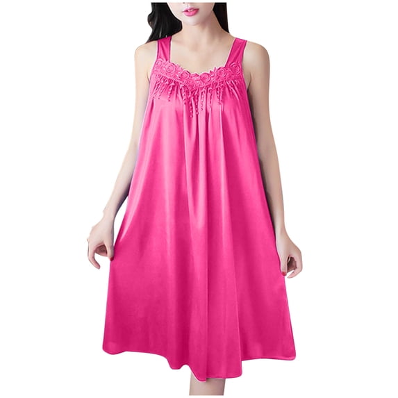 Tnhcen Women’s V-Neck Sleeveless Sleep Dress - Free Size Nightie to Day Dress | Lightweight Pajamas Loungewear