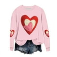 thumbnail image 1 of Tnhcen Women's Valentine's Day Crewneck Long Sleeve Oversized Heart Print Sweatshirt 100% Polyester Casual Loose Pullover Top for Women S-5XL, 1 of 5
