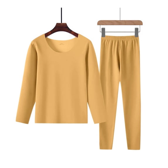 Tnhcen Women's Warm Flannel Plus Size Round Neck Pajama Set | Thick Fleece Long Sleeve Sleepwear for Women | Cozy Plush Lounge Wear L-4XL | Soft Pajamas for Fall/Winter