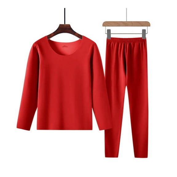 Tnhcen Women's Warm Flannel Plus Size Round Neck Pajama Set | Thick Fleece Long Sleeve Sleepwear for Women | Cozy Plush Lounge Wear L-4XL | Soft Pajamas for Fall/Winter