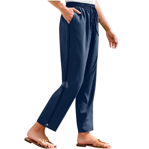 Tnhcen Women's Wide Leg Lounge Pants - Drawstring Waist Side Ventilation Design Loose Straight Leg Casual Pants for Daily Wear (S-3XL) Multiple Colors Available