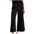 thumbnail image 1 of Tnhcen Women's Wide Leg Pants Cotton Linen Blend - Loose Fit Casual Trousers with Pockets & Cropped Hem Slits S-2XL Pre-Washed Soft Pants for Women, 1 of 8