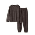 thumbnail image 1 of Tnhcen Women's Winter Coral Fleece Pajama Set Embroidered Top with Pockets Thermal Sleepwear Cozy Loungewear Free Size Gray, 1 of 3