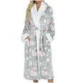 thumbnail image 1 of Tnhcen Women's Winter Heart Print Bathrobe - Thick Long Sleeve Pajama Robe with Pockets Cozy Loungewear for Women M-XL, 1 of 5