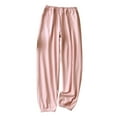 thumbnail image 1 of Tnhcen Women's Winter Warm Lounge Pants Cuffed Ankles Soft Fleece-Lined Sleepwear with Pockets Comfortable Home Wear M-XL Pink, 1 of 3