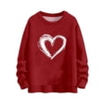 thumbnail image 1 of Tnhcen Women's's Day Print Long Sleeve Crew Neck Stretchy Knit Top, Plus Size Sweater for Women M - 4XL, Soft Warm Casual Heart Design Women's Pullover Sweater, 1 of 6
