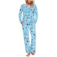 thumbnail image 1 of Tnhcen Womens Pajama Set Cotton Long Sleeve Pjs Two Piece Sleepwear With Pockets, 1 of 5