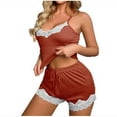 thumbnail image 1 of Tnhcen Womens Pajama Sets Soft Lingerie Sleepwear 2 Piece Cami Shorts Set V Neck Pj Lace Nightwear M-2XL, 1 of 3
