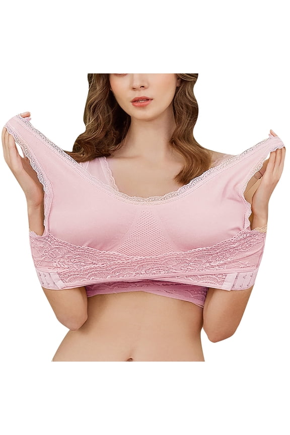 Push Up Bras for Women 3PC Lace Side Buckle Beautiful Back Underwear Thin Yoga Breathable Daily Bra Womens Bras No Underwire Underwear Separatec Everyday Cute , L