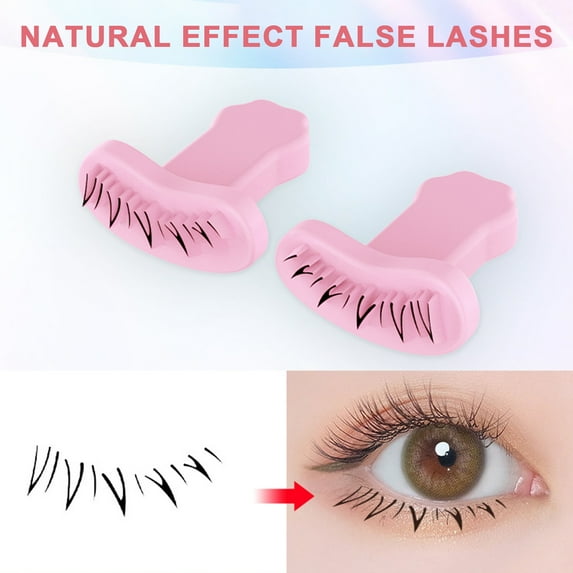 Tnobhg 1 Pair False Eyelashes Eye Line Stamp Natural Looking Fake Bottom Lashes Plastic Stamp for Easy to Line Reusable Eyelashes Prints Stamp for Women Makeup Beginner