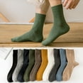 thumbnail image 1 of Tnobhg 1 Pair Men Socks Mid-tube No Odor Solid Color High Elasticity Anti-slip Breathable Soft Warm Sweat-absorption Anti-shrink Sports Cotton Socks, 1 of 7