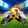thumbnail image 1 of Tnobhg 1 Pair Professional Soccer Goalie Gloves with Double Wrist Protection Non-Slip Wear-resistant Rubber Football Gloves Breathable Soccer Goalkeeper Gloves Sports Protective Equipment, 1 of 8